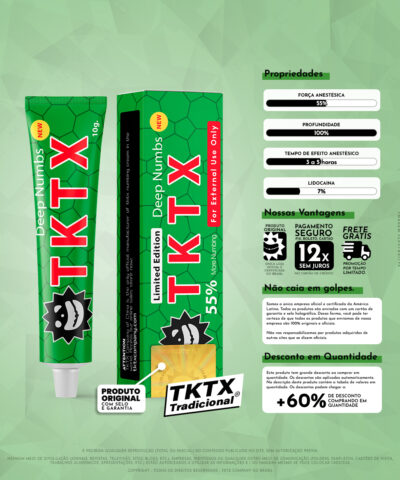 Pomada Anestésica TKTX Verde 55% Original