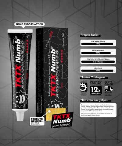 Pomada Anestésica TKTX Numb Preta 22% Original
