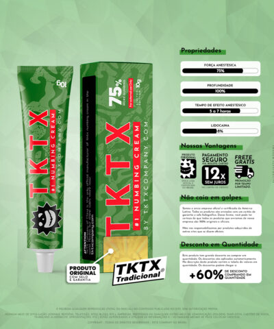 Pomada Anestésica TKTX Verde 75% Original